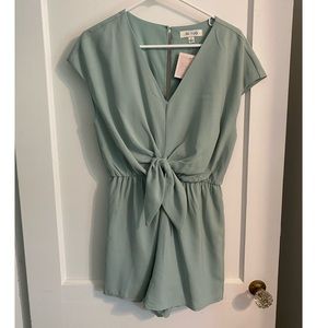 Mint short sleeve romper
